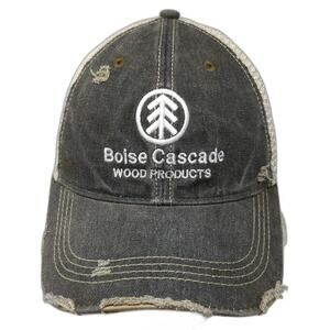 Headmost Boise Cascade Wood Products Trucker Hat Gray OSFM Snapback Mesh Back